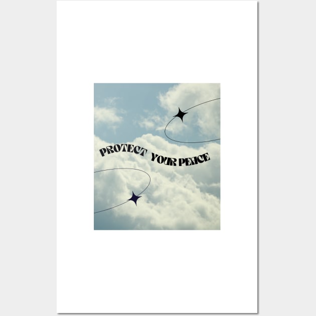 Protect Your Peace Blue Sky Art Print Wall Art by madiwestdal